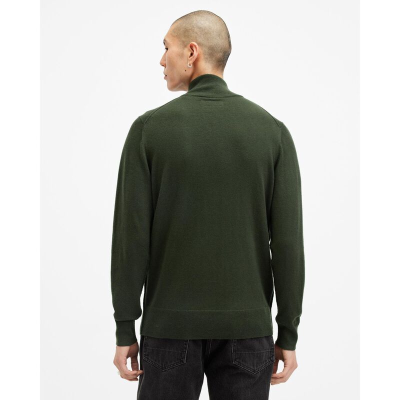AllSaints Kilburn Zip Funnel Neck Ramskull Jumper image number 5